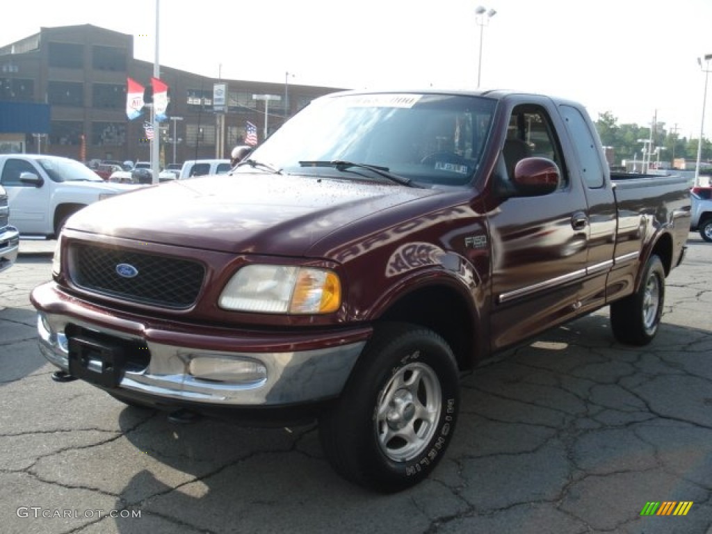 1997 F150 XLT Extended Cab 4x4 - Dark Toreador Red Metallic / Medium Graphite photo #3