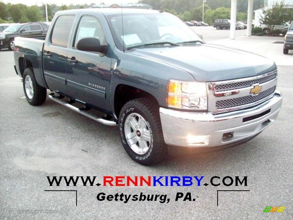 2013 Silverado 1500 LT Crew Cab 4x4 - Blue Granite Metallic / Light Titanium/Dark Titanium photo #1