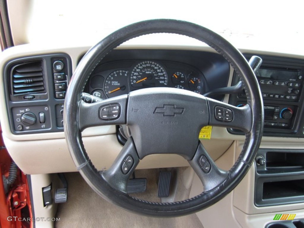 2005 Chevrolet Silverado 1500 Z71 Extended Cab 4x4 Tan Steering Wheel Photo #68533118