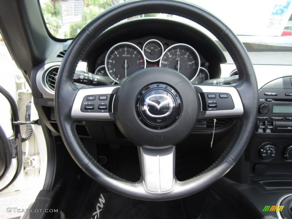 2008 Mazda MX-5 Miata Sport Roadster Black Steering Wheel Photo #68533654