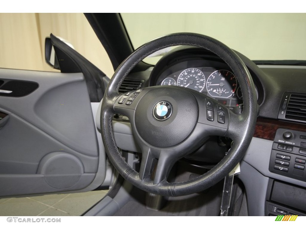 2006 BMW 3 Series 330i Convertible Grey Steering Wheel Photo #68534005