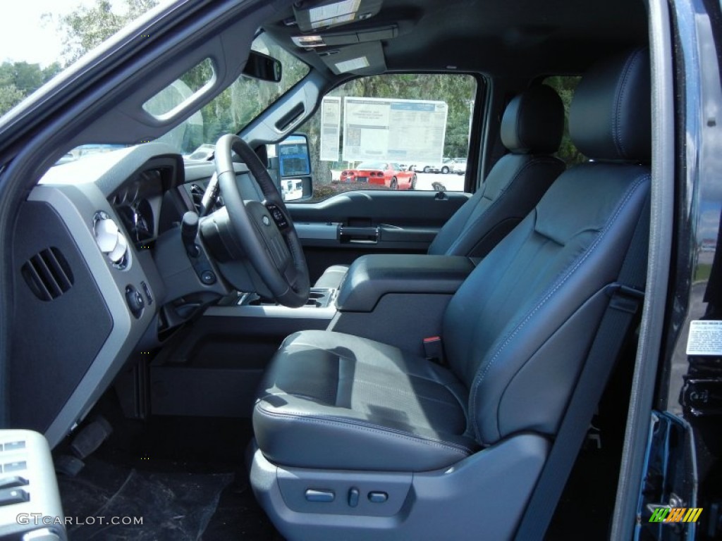Black Interior 2012 Ford F450 Super Duty Lariat Crew Cab 4x4 Dually Photo #68535214