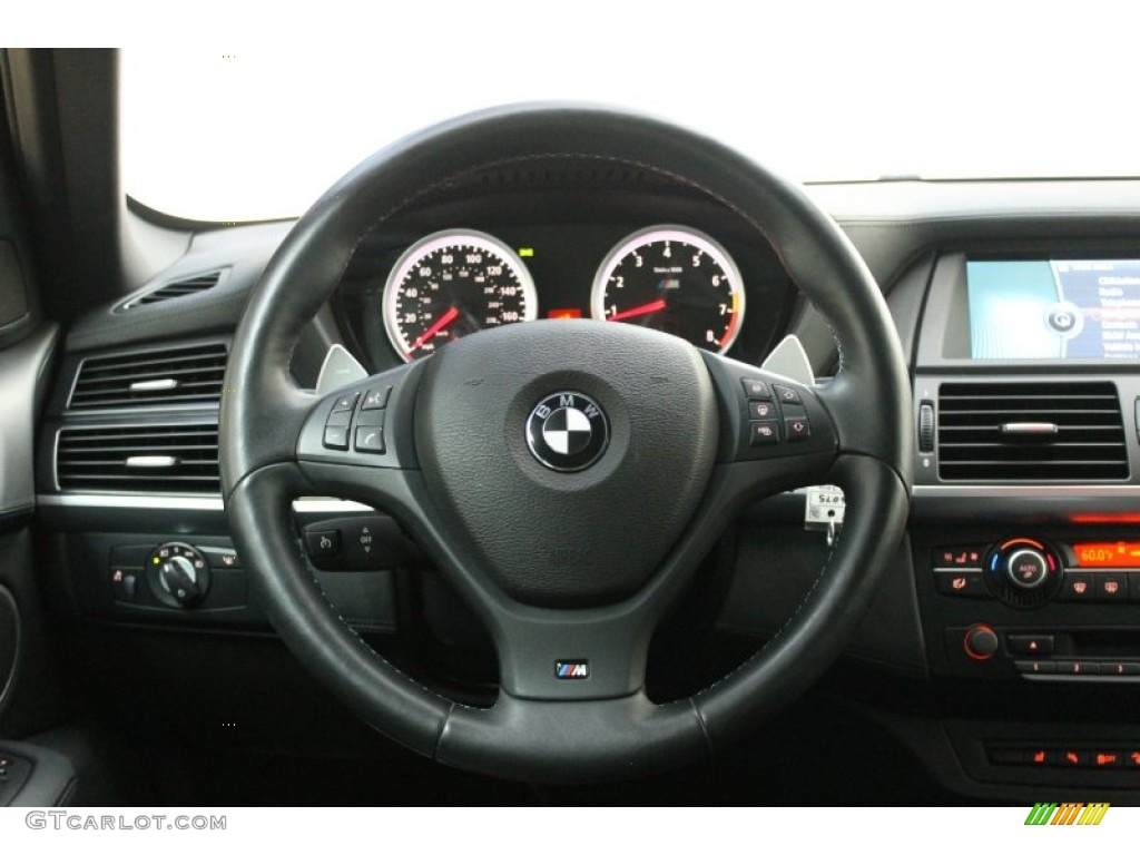 2010 BMW X6 M Standard X6 M Model Black Steering Wheel Photo #68536087