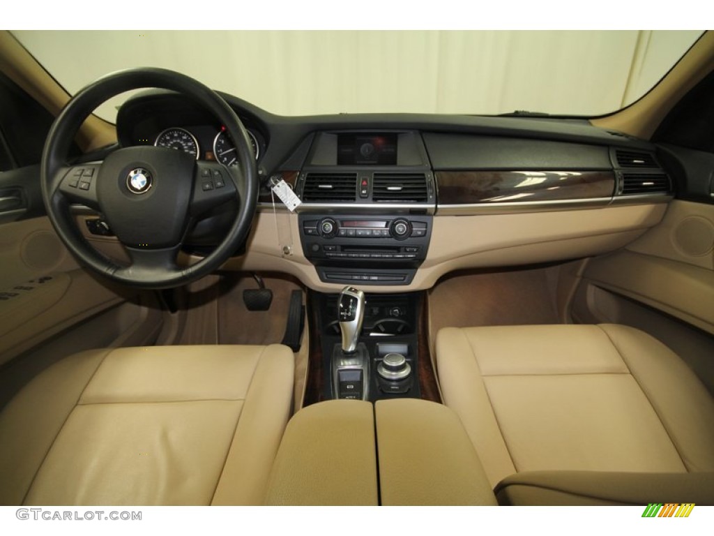 2009 BMW X5 xDrive30i Sand Beige Nevada Leather Dashboard Photo #68536400