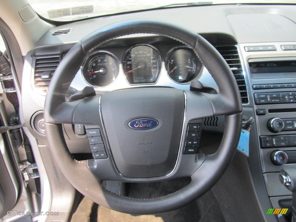 2012 Ford Taurus SEL Charcoal Black Steering Wheel Photo #68537695