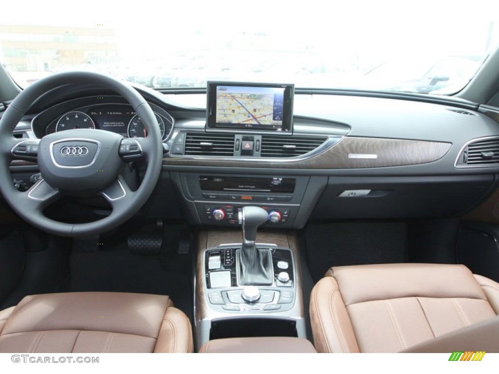 2013 Audi A6 3.0T quattro Sedan Nougat Brown Dashboard Photo #68539135
