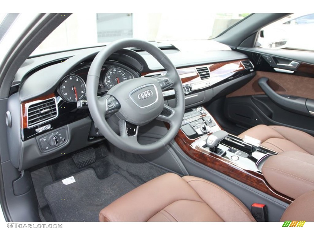 Nougat Brown Interior 2013 Audi A8 L 3.0T quattro Photo #68541016