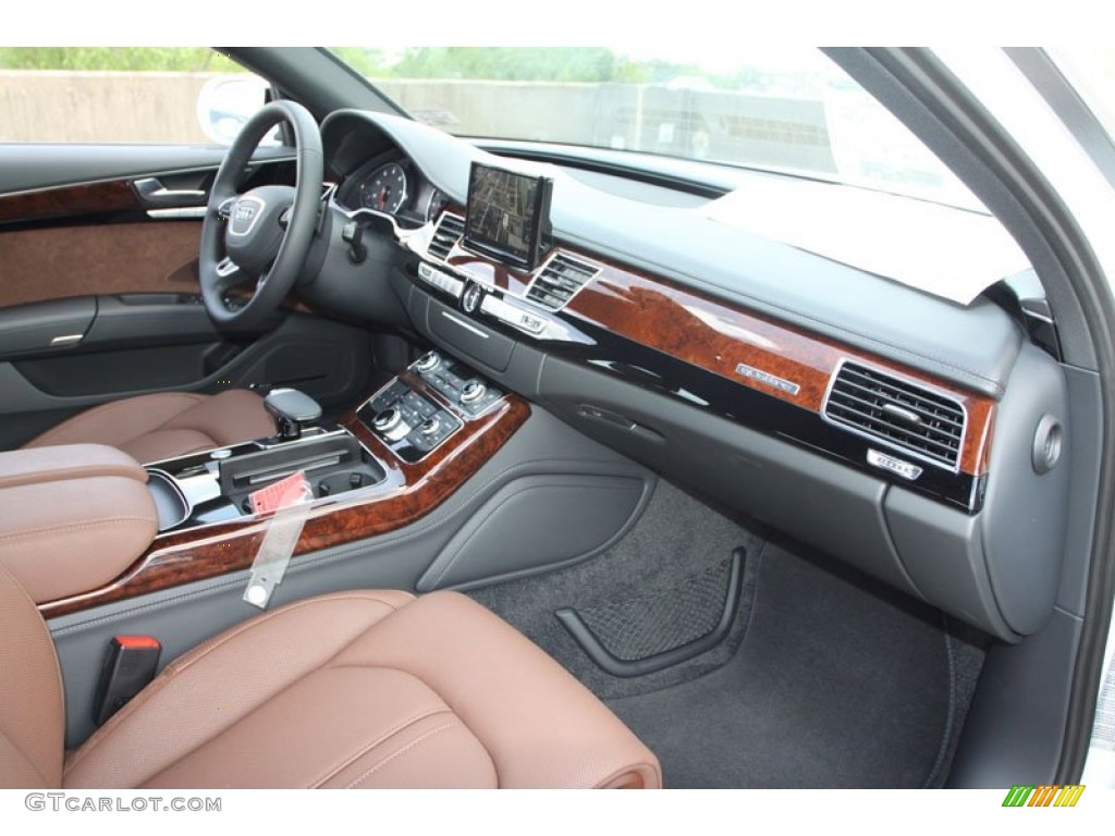 2013 Audi A8 L 3.0T quattro Nougat Brown Dashboard Photo #68541154