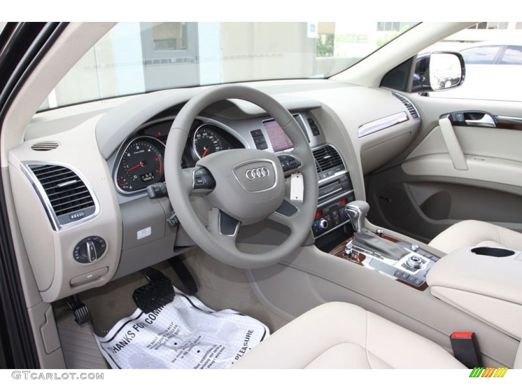 Cardamom Beige Interior 2013 Audi Q7 3.0 TDI quattro Photo #68541419