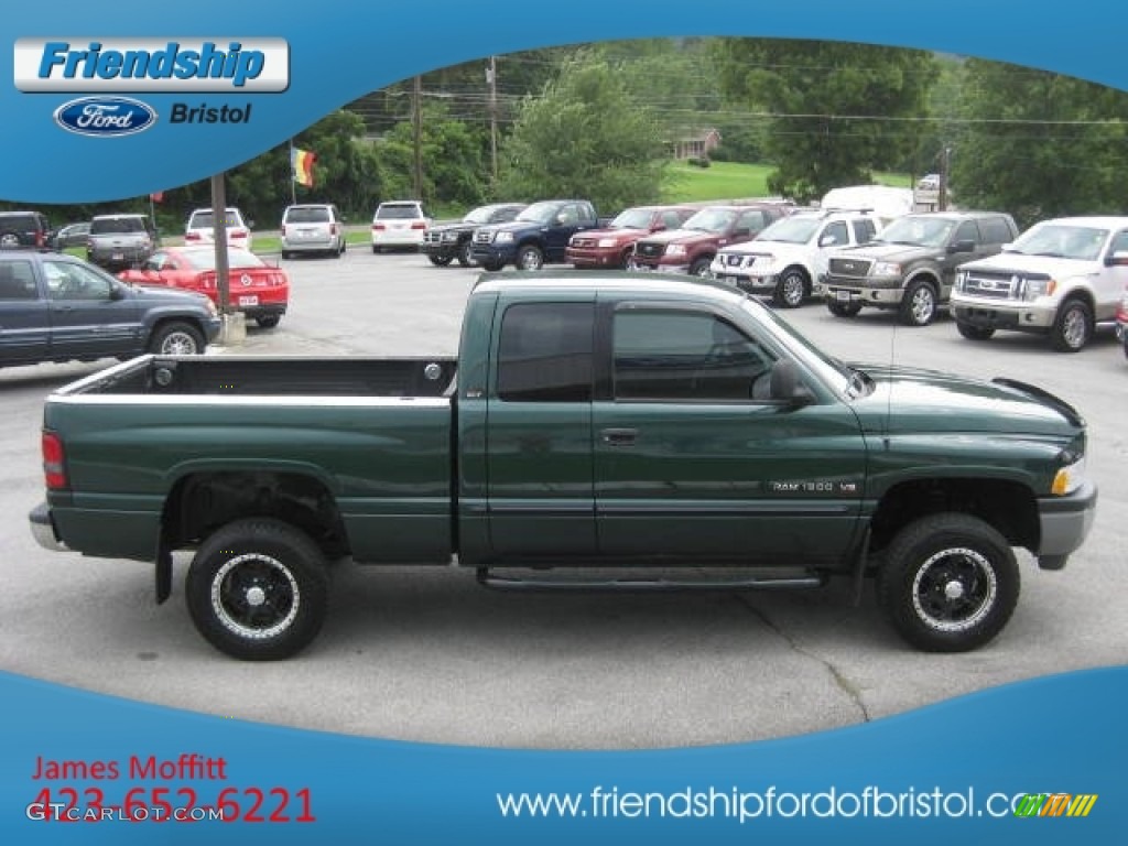 2001 Ram 1500 SLT Club Cab 4x4 - Forest Green Pearl / Mist Gray photo #5
