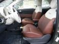 Pelle Marrone/Avorio (Brown/Ivory) 2012 Fiat 500 Lounge Interior