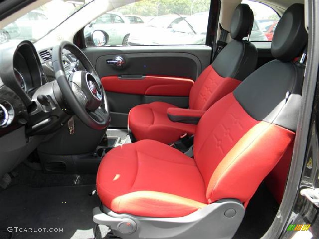 Tessuto Rosso/Nero (Red/Black) Interior 2012 Fiat 500 c cabrio Pop Photo #68544397