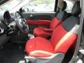2012 Fiat 500 Tessuto Rosso/Nero (Red/Black) Interior Front Seat Photo