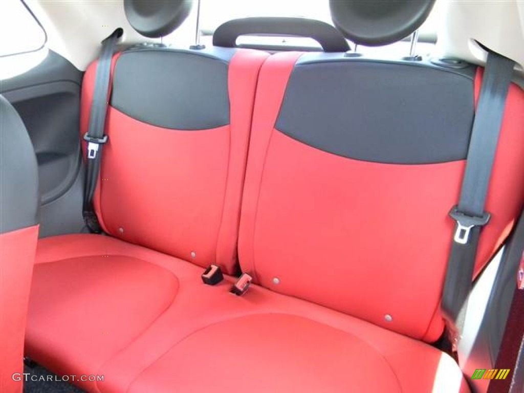 Tessuto Rosso/Nero (Red/Black) Interior 2012 Fiat 500 c cabrio Pop Photo #68544406