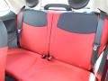 2012 Fiat 500 Tessuto Rosso/Nero (Red/Black) Interior Rear Seat Photo