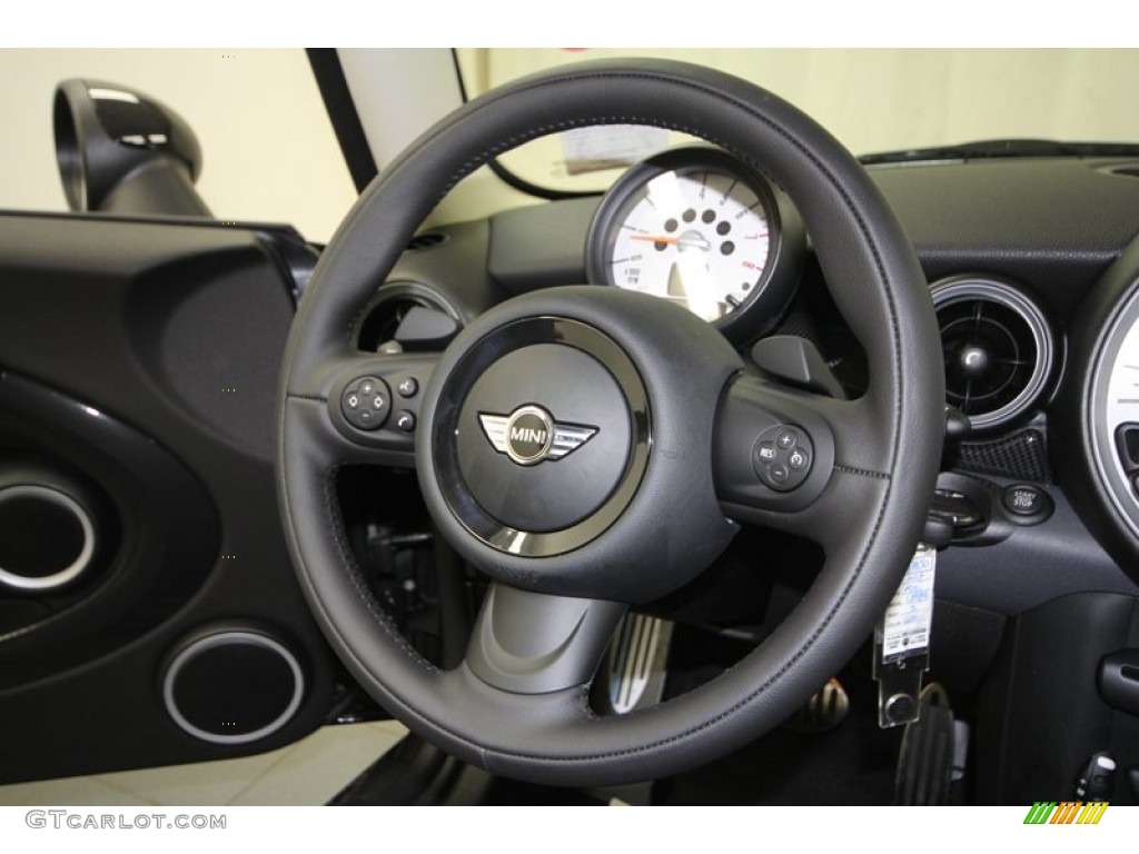 2012 Mini Cooper S Hardtop Carbon Black Steering Wheel Photo #68544997