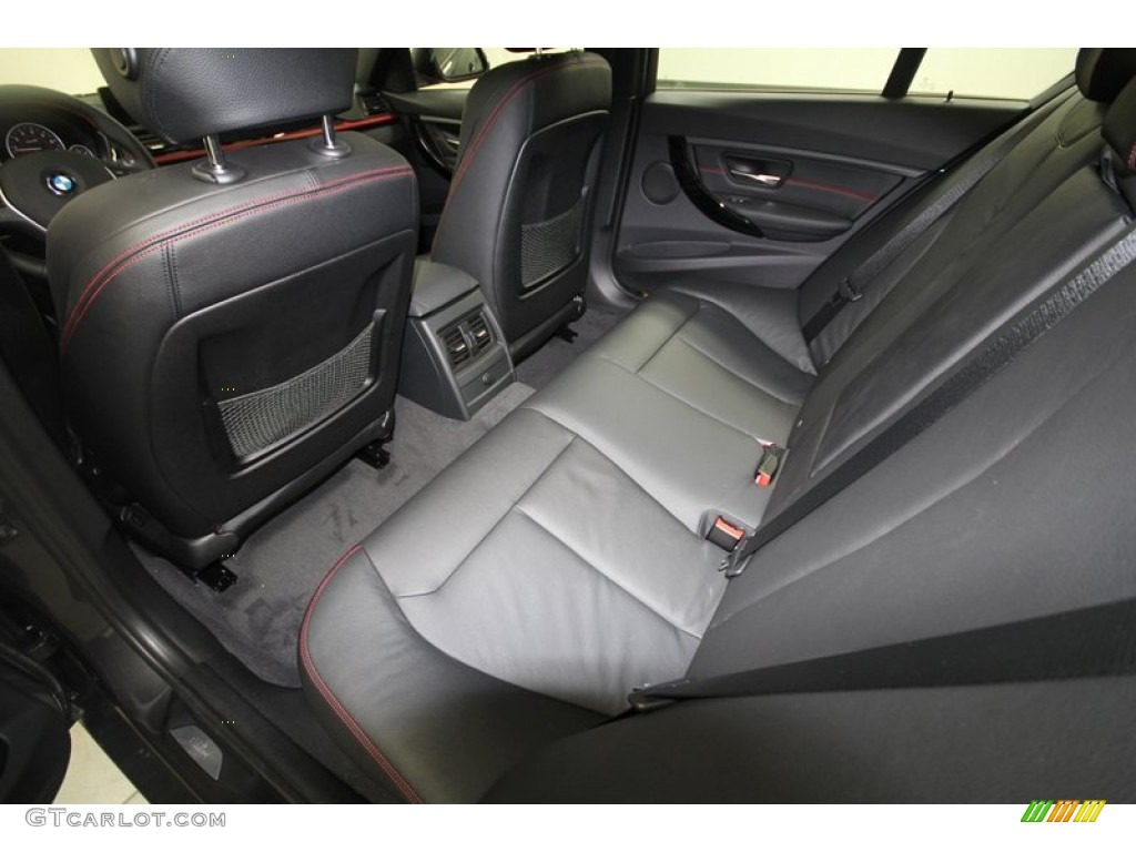 Black/Red Highlight Interior 2012 BMW 3 Series 328i Sedan Photo #68545759