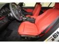 2012 BMW 3 Series Coral Red/Black Interior Front Seat Photo