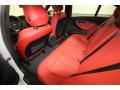 2012 BMW 3 Series Coral Red/Black Interior Rear Seat Photo