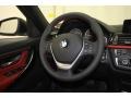 2012 BMW 3 Series Coral Red/Black Interior Steering Wheel Photo