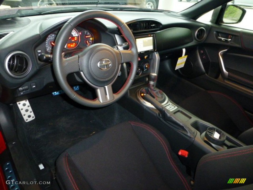 Black/Red Accents Interior 2013 Scion FR-S Sport Coupe Photo #68547841