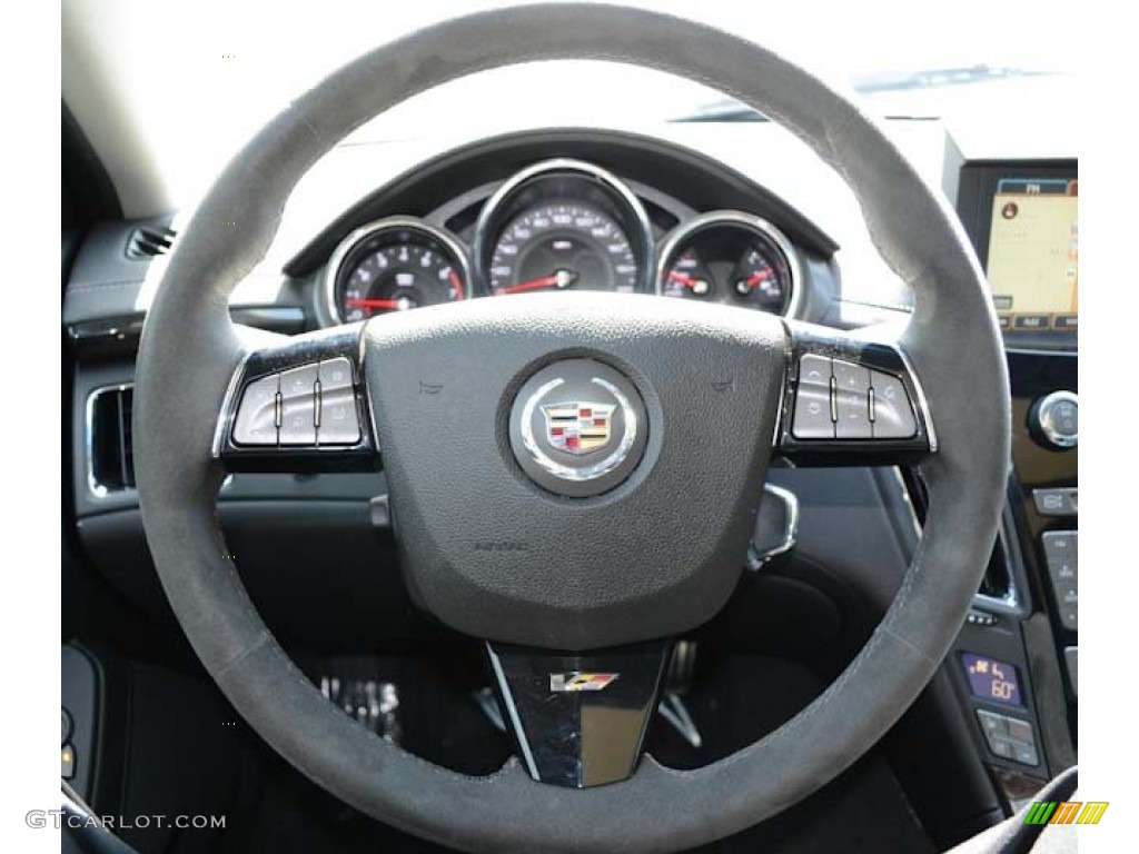 2011 Cadillac CTS -V Sedan Ebony Steering Wheel Photo #68548826