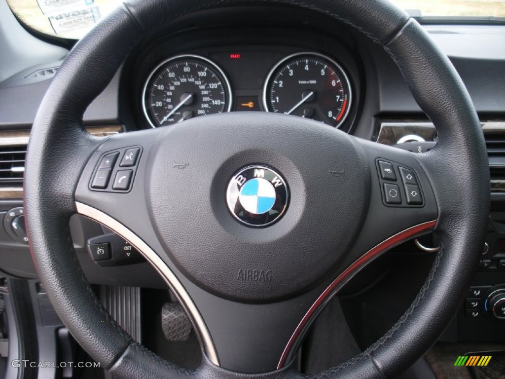 2007 BMW 3 Series 335i Coupe Coral Red/Black Steering Wheel Photo #68549323