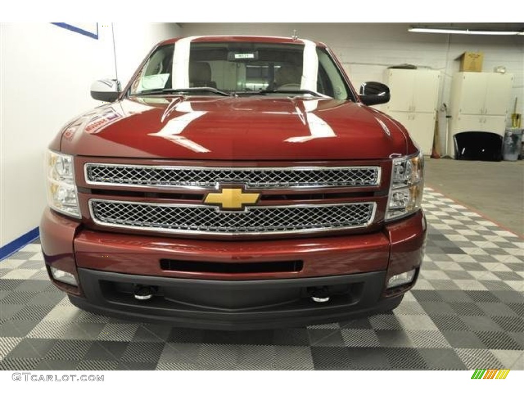 2013 Silverado 1500 LTZ Crew Cab 4x4 - Deep Ruby Metallic / Light Cashmere/Dark Cashmere photo #6