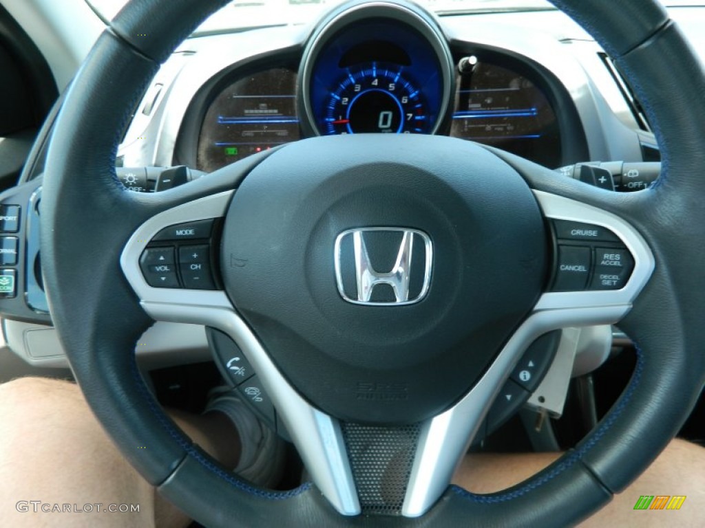 2011 Honda CR-Z EX Sport Hybrid Gray Fabric Steering Wheel Photo #68552512