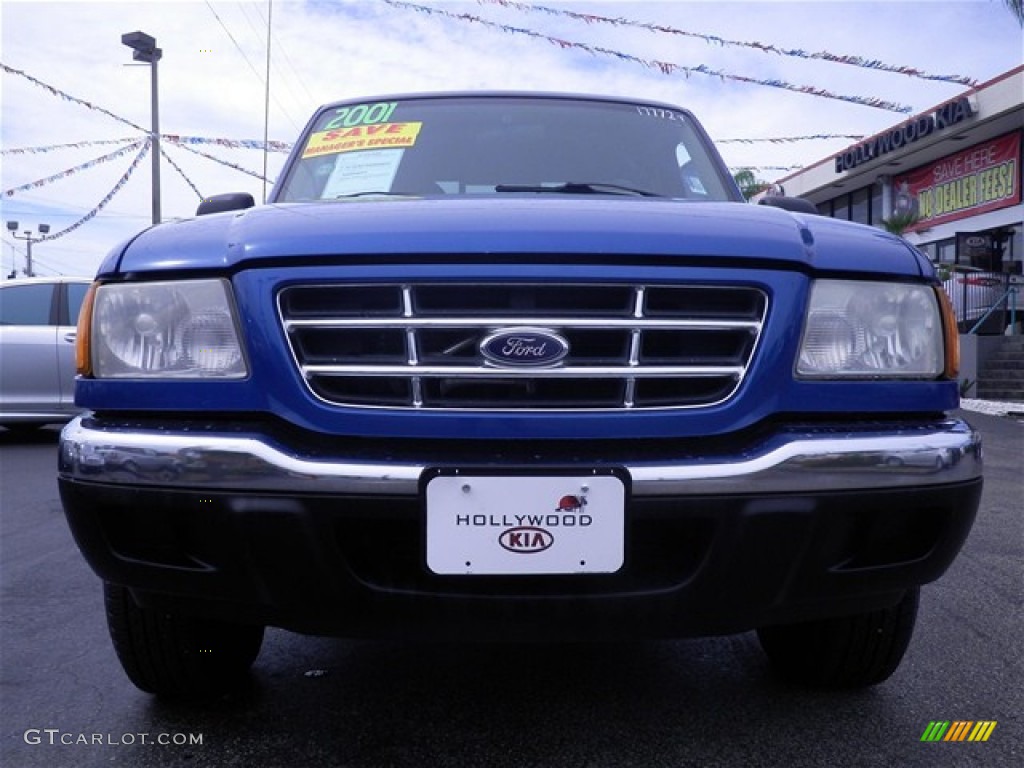 2001 Ranger XLT SuperCab - Bright Island Blue Metallic / Medium Prairie Tan photo #3
