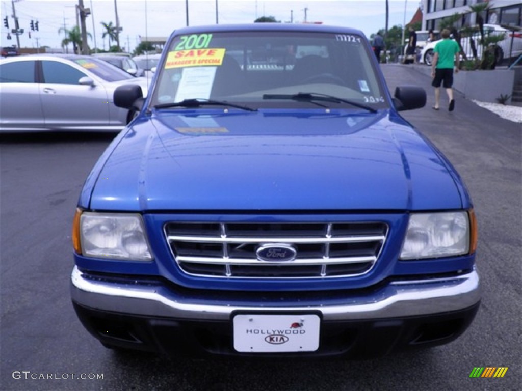 2001 Ranger XLT SuperCab - Bright Island Blue Metallic / Medium Prairie Tan photo #5