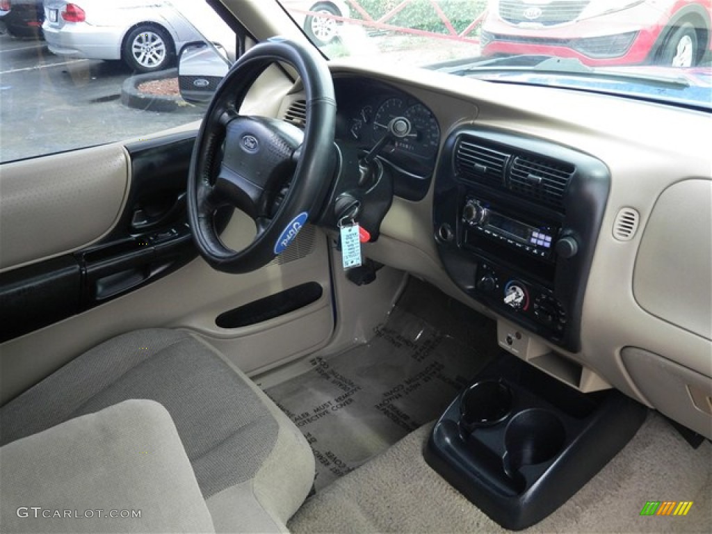 2001 Ranger XLT SuperCab - Bright Island Blue Metallic / Medium Prairie Tan photo #17