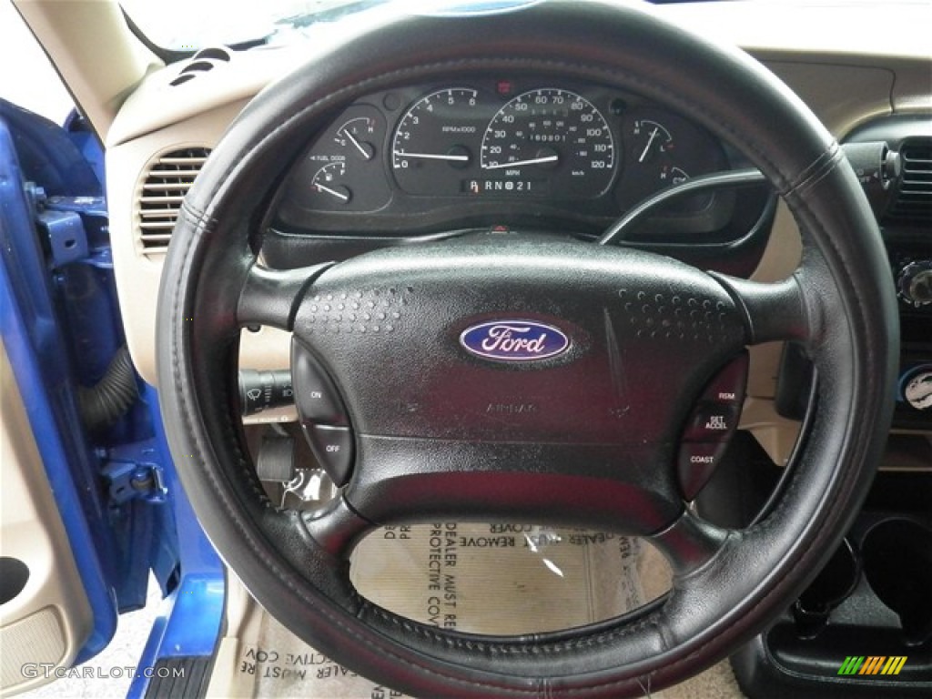 2001 Ranger XLT SuperCab - Bright Island Blue Metallic / Medium Prairie Tan photo #24