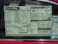 2012 Acura TSX Sedan Window Sticker