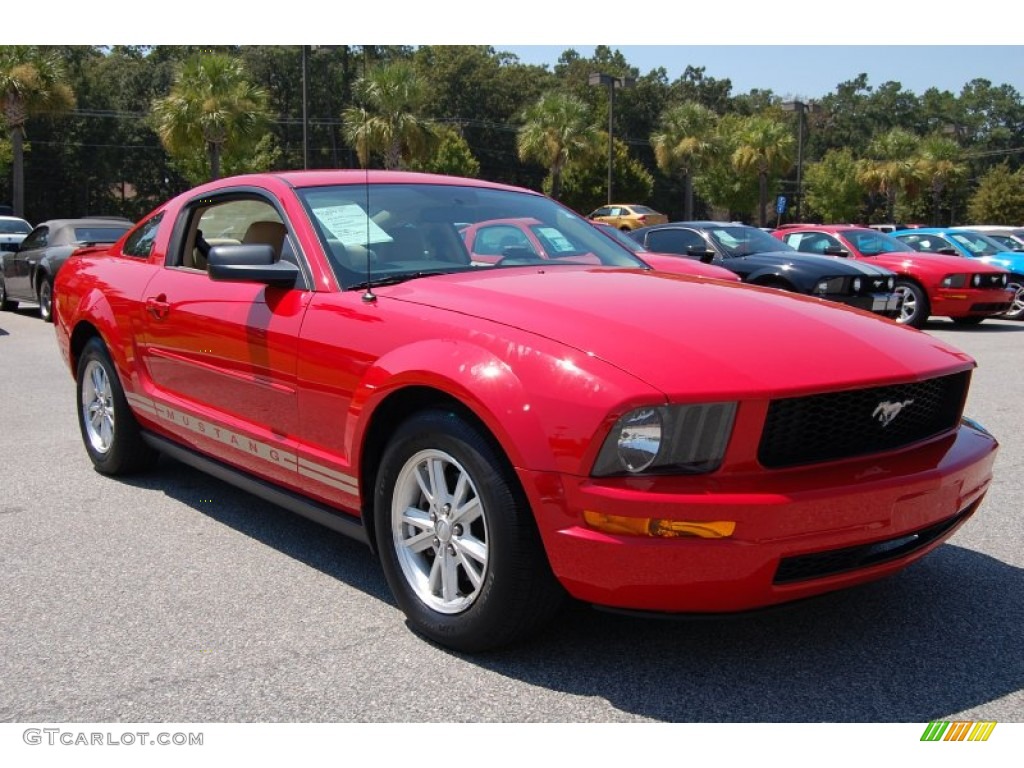 2008 Mustang V6 Deluxe Coupe - Torch Red / Medium Parchment photo #1