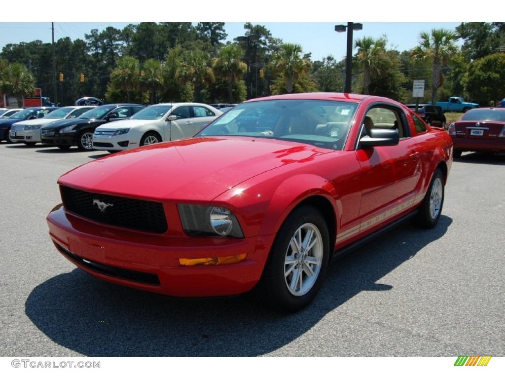 2008 Mustang V6 Deluxe Coupe - Torch Red / Medium Parchment photo #12