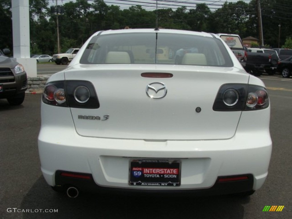 2007 MAZDA3 i Sedan - Rally White / Beige photo #5