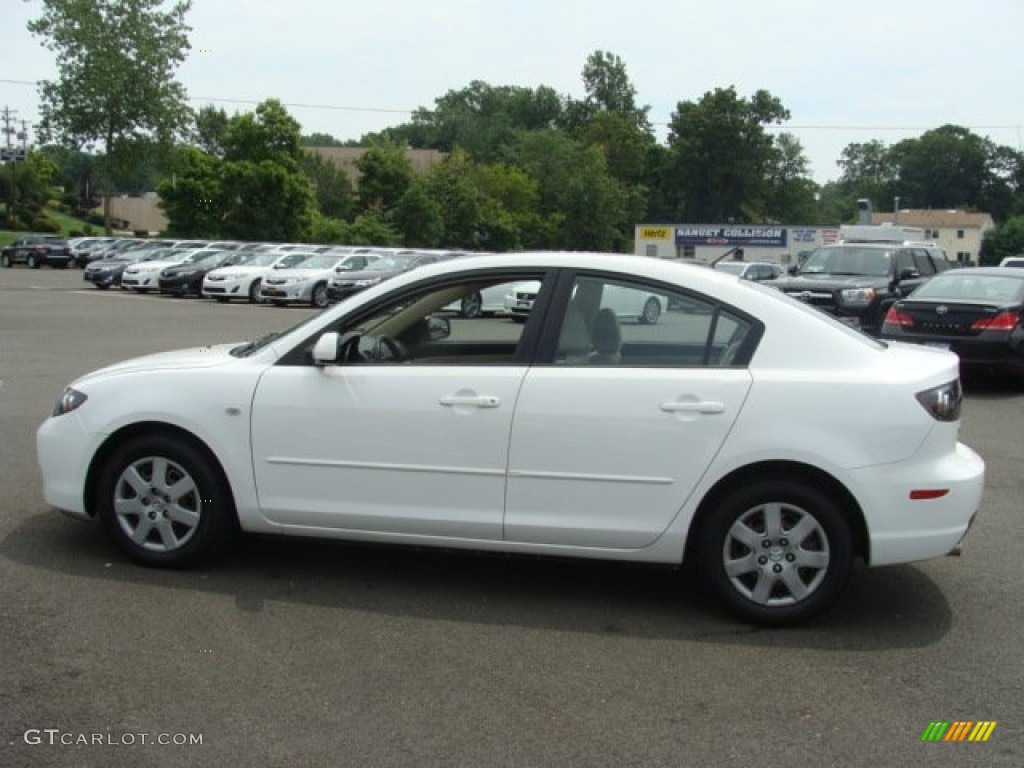 2007 MAZDA3 i Sedan - Rally White / Beige photo #7