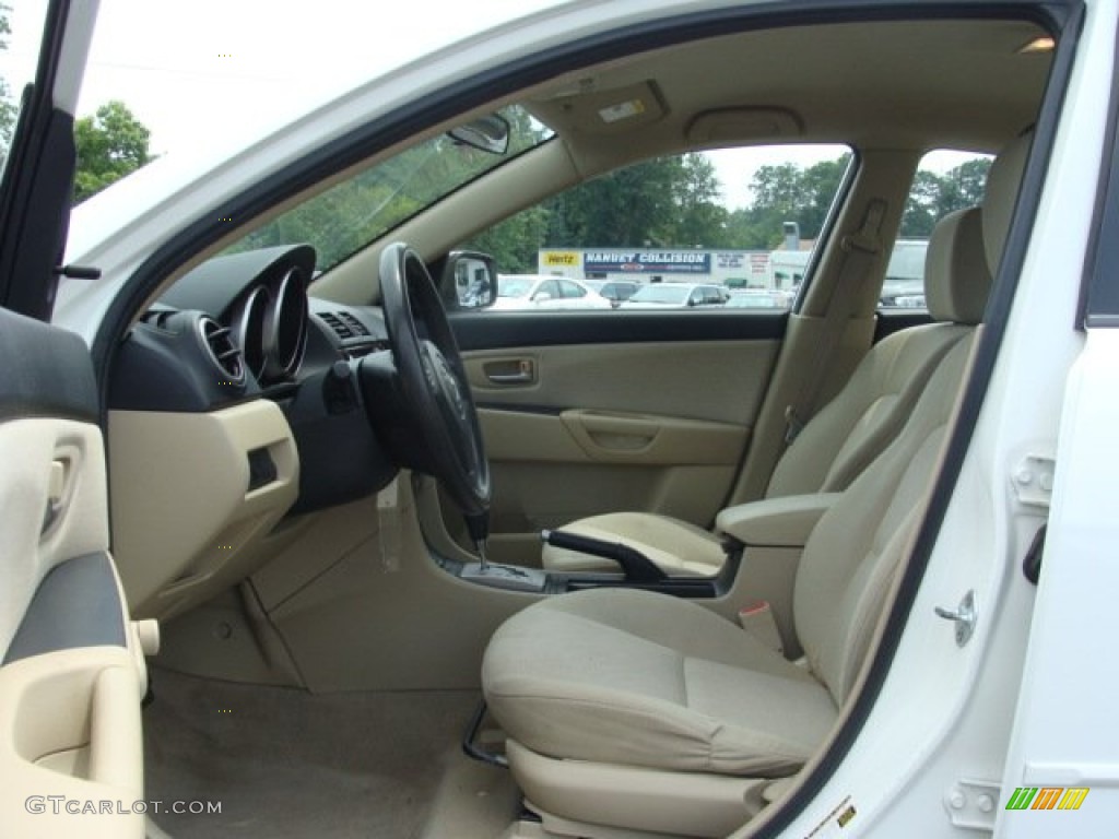 2007 MAZDA3 i Sedan - Rally White / Beige photo #10