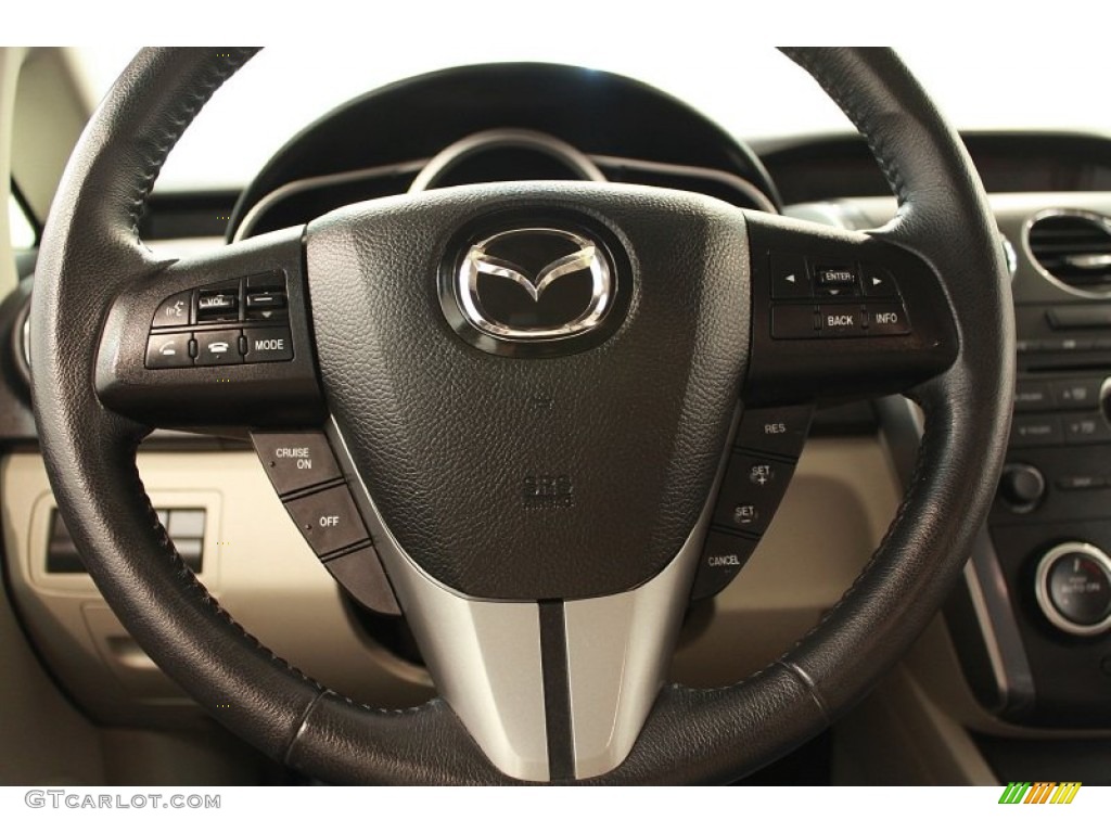 2010 Mazda CX-7 i Sport Sand Steering Wheel Photo #68563804