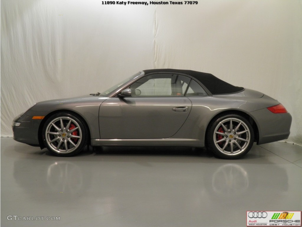 2008 911 Carrera S Cabriolet - Meteor Grey Metallic / Black photo #24