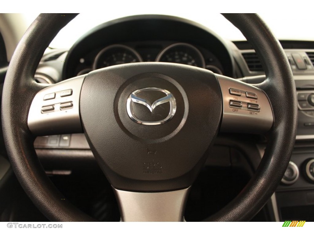 2010 Mazda MAZDA6 i Sport Sedan Black Steering Wheel Photo #68564035