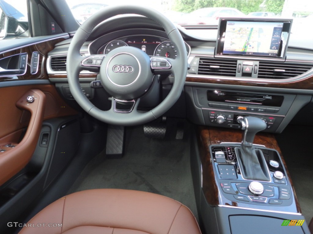 2013 Audi A6 2.0T Sedan Nougat Brown Dashboard Photo #68564706