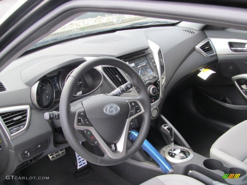 Gray Interior 2013 Hyundai Veloster Standard Veloster Model Photo #68567029