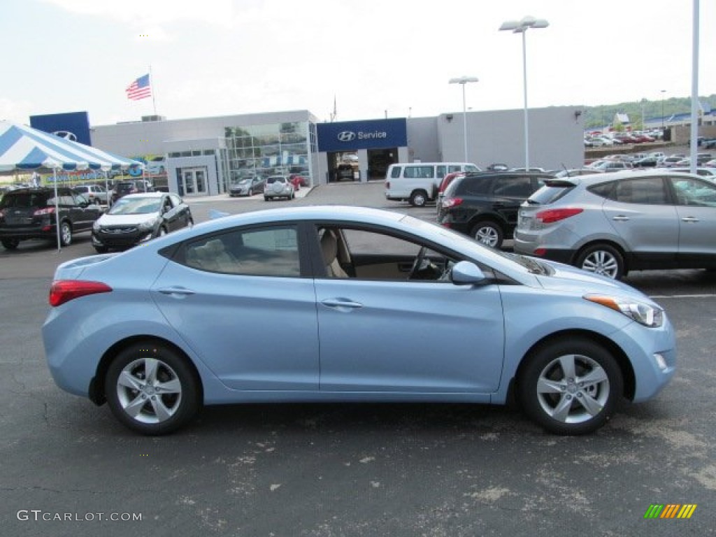 2013 Elantra GLS - Blue Sky Metallic / Beige photo #2