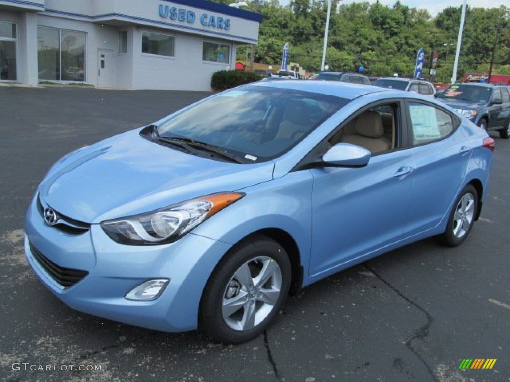 2013 Elantra GLS - Blue Sky Metallic / Beige photo #3