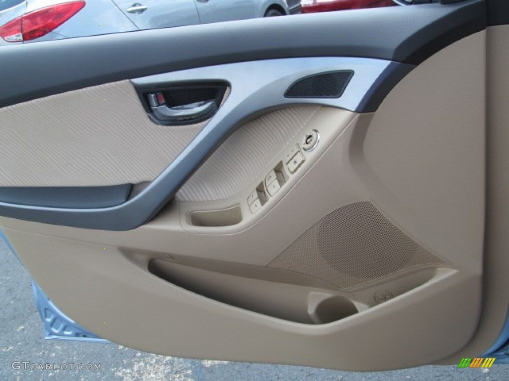 2013 Elantra GLS - Blue Sky Metallic / Beige photo #7