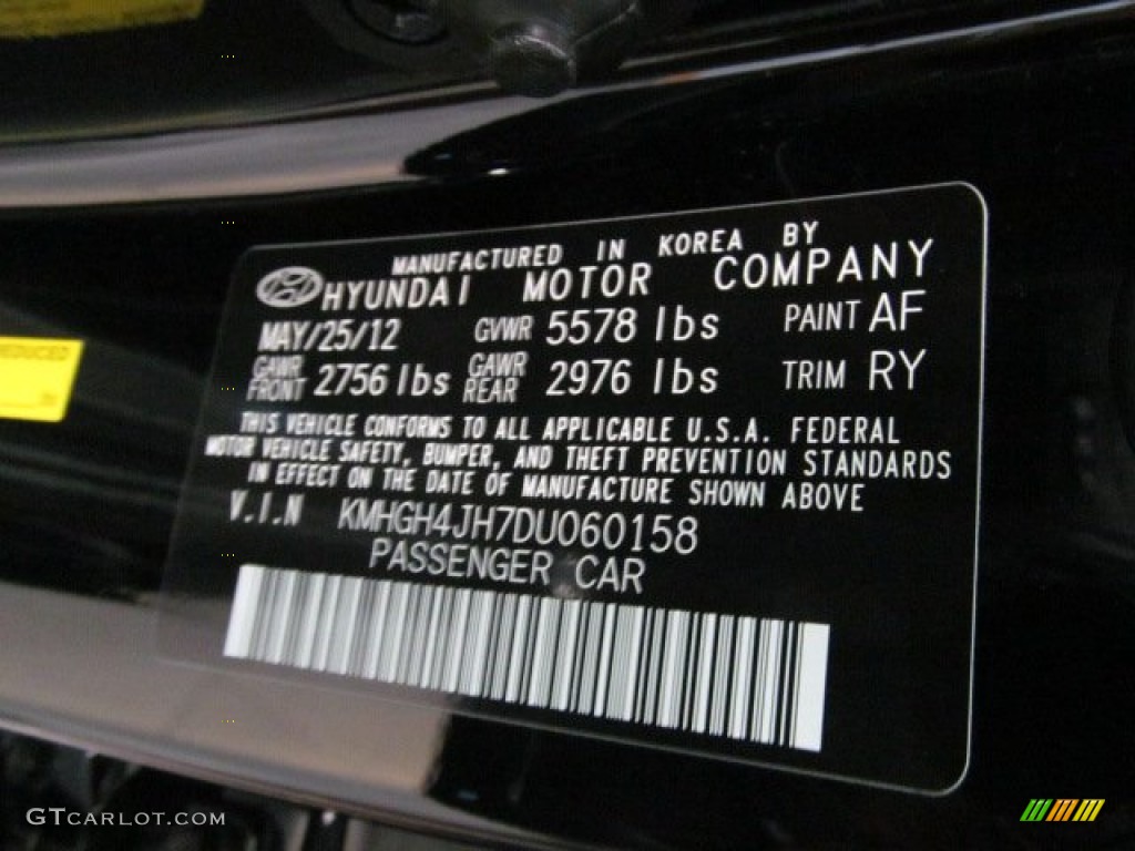 2013 Hyundai Equus Ultimate Color Code Photos