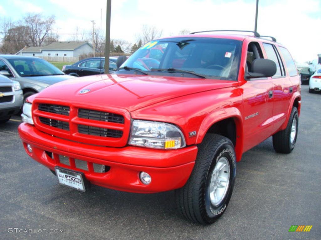 1999 Durango SLT 4x4 - Flame Red / Mist Gray photo #2