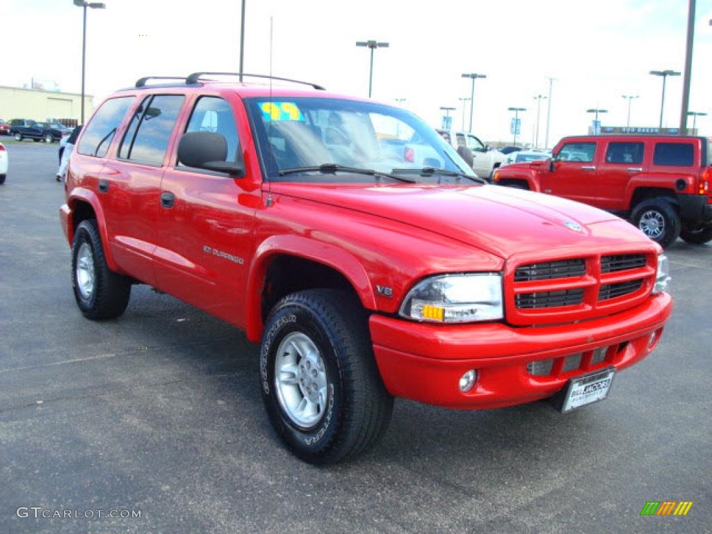 1999 Durango SLT 4x4 - Flame Red / Mist Gray photo #4